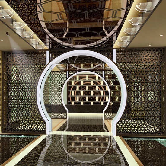 Luxury Hotel Lobby Metal Screen Partition