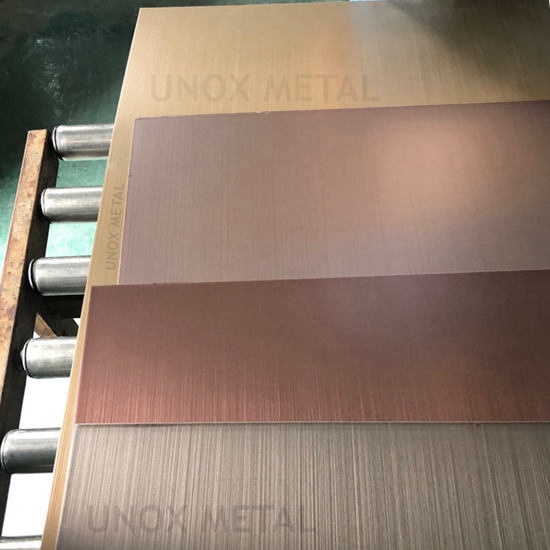 Copper Hairline Bronze Stainless Steel Plate