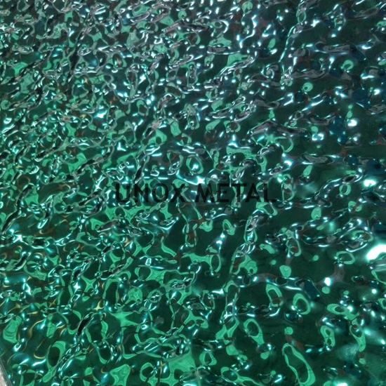 Green Color Water Ripple Stainless Steel Sheets
